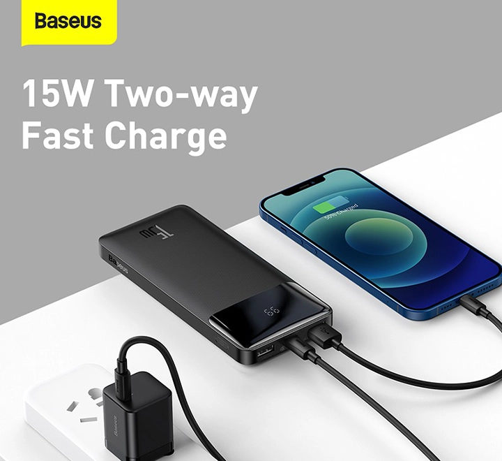 Baseus 10000mAh 15W Bipow Digital Display Power Bank - Fast & Portable Charging - Image 2